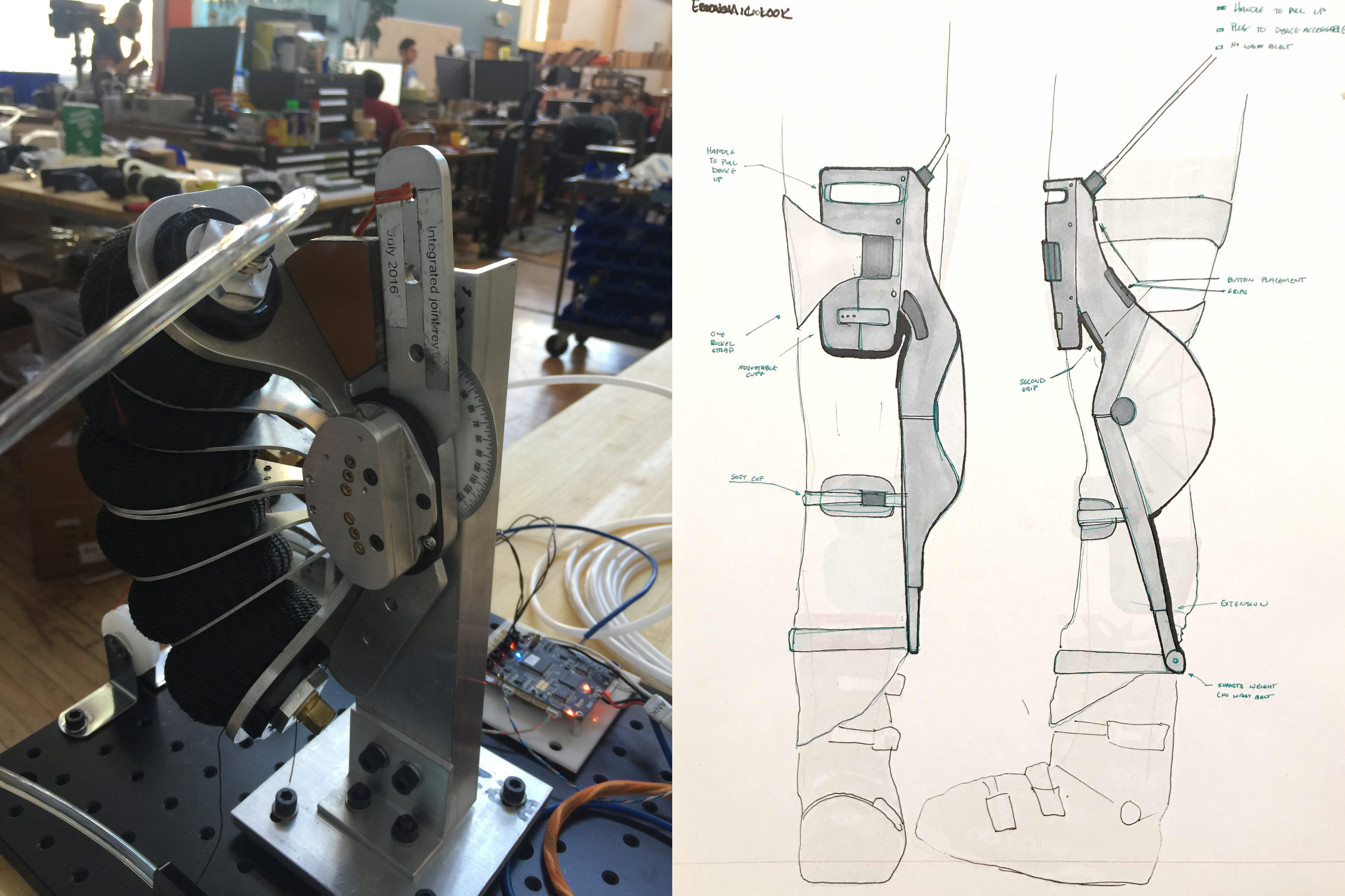 Roam early functional prototype and design sketches